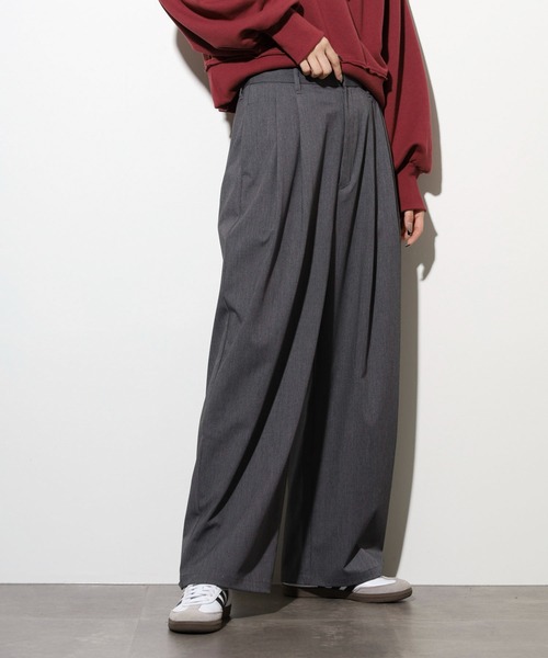 ◈ページ セール】ファインツイルワイドスラックス（スラックス