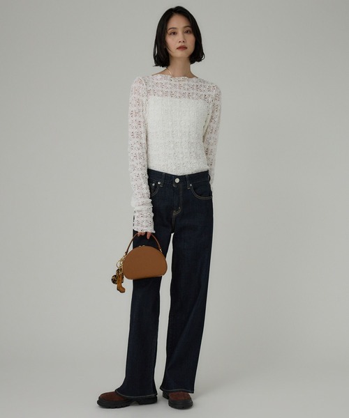 BABYLONE(バビロン)の「ストレッチレースプルオーバー(Tシャツ/カットソー・レディース・ブラック/ホワイト・フリー)」の7枚目の写真