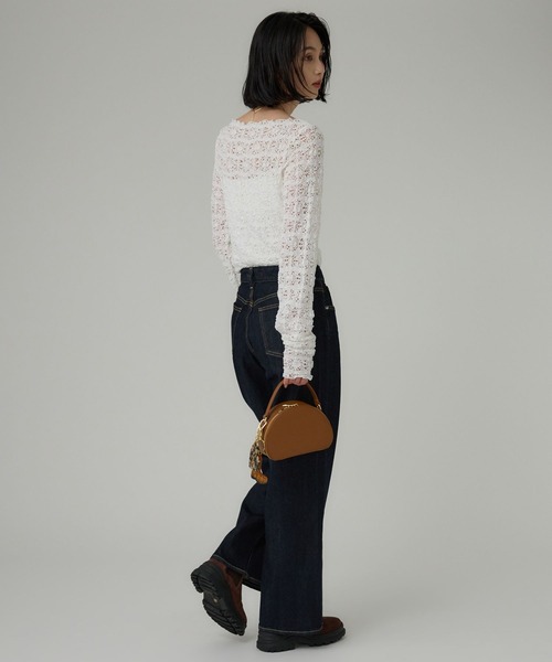 BABYLONE(バビロン)の「ストレッチレースプルオーバー(Tシャツ/カットソー・レディース・ブラック/ホワイト・フリー)」の9枚目の写真