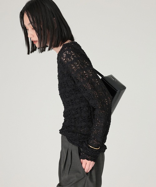 BABYLONE(バビロン)の「ストレッチレースプルオーバー(Tシャツ/カットソー・レディース・ブラック/ホワイト・フリー)」の11枚目の写真