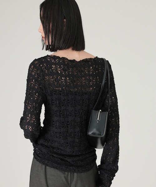 BABYLONE(バビロン)の「ストレッチレースプルオーバー(Tシャツ/カットソー・レディース・ブラック/ホワイト・フリー)」の12枚目の写真