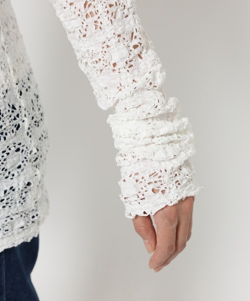 BABYLONE(バビロン)の「ストレッチレースプルオーバー(Tシャツ/カットソー・レディース・ブラック/ホワイト・フリー)」の17枚目の写真