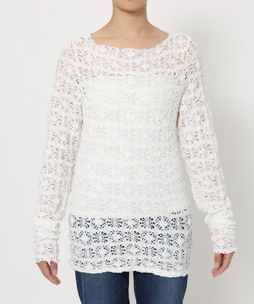 BABYLONE(バビロン)の「ストレッチレースプルオーバー(Tシャツ/カットソー・レディース・ブラック/ホワイト・フリー)」の16枚目の写真