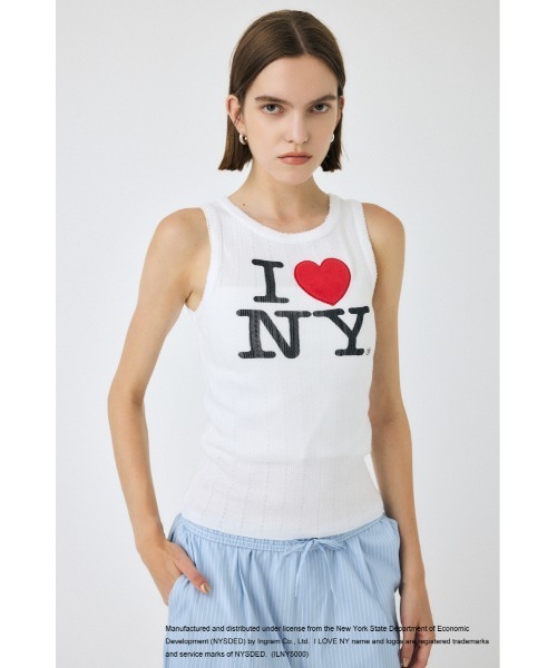 MOUSSY（マウジー）の「I LOVE NY PATCH タンクトップ（タンクトップ・レディース・ホワイト/ブラック・FREE）」の2枚目の写真