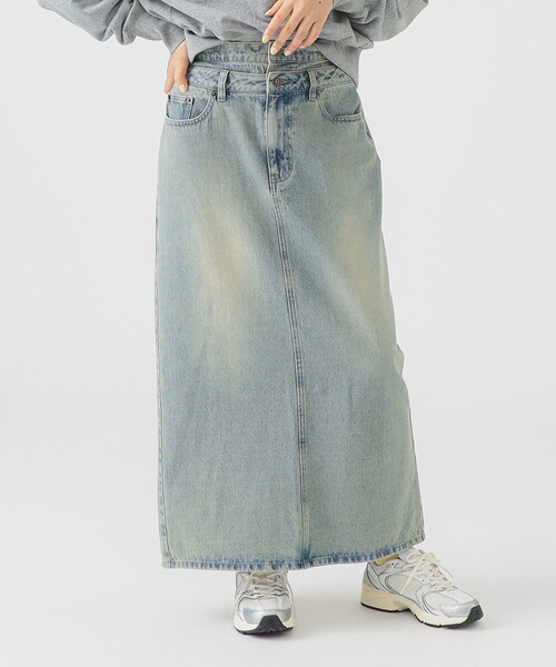 B:MING by BEAMS（ビーミングバイビームス）の「オーバーダイ デニム スカート（S～M）（デニムスカート・レディース・ブラック/ライトブルー・SMALL/MEDIUM）」の9枚目の写真