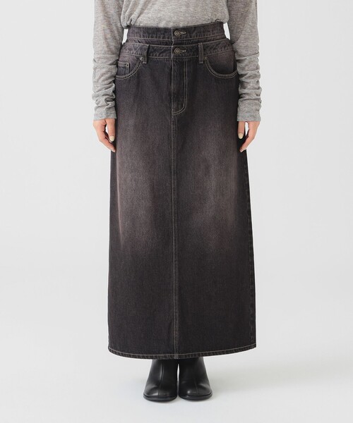 B:MING by BEAMS（ビーミングバイビームス）の「オーバーダイ デニム スカート（S～M）（デニムスカート・レディース・ブラック/ライトブルー・SMALL/MEDIUM）」の12枚目の写真