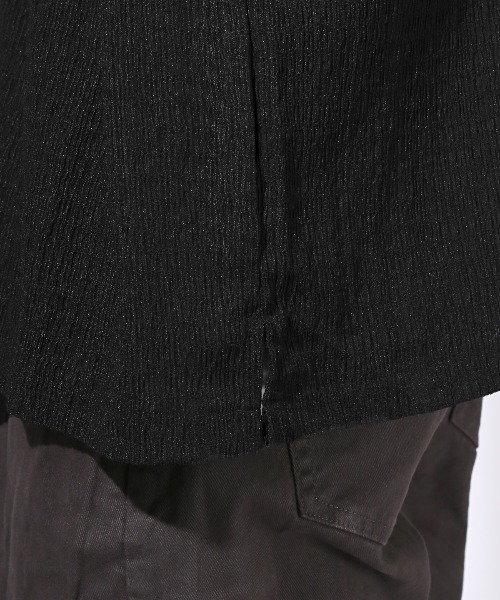 LUXSTYLE（ラグスタイル）の「楊柳半袖シャツ（シャツ/ブラウス・メンズ・ブラック/アッシュブラウン/ブルーグリーン・M/L）」の13枚目の写真