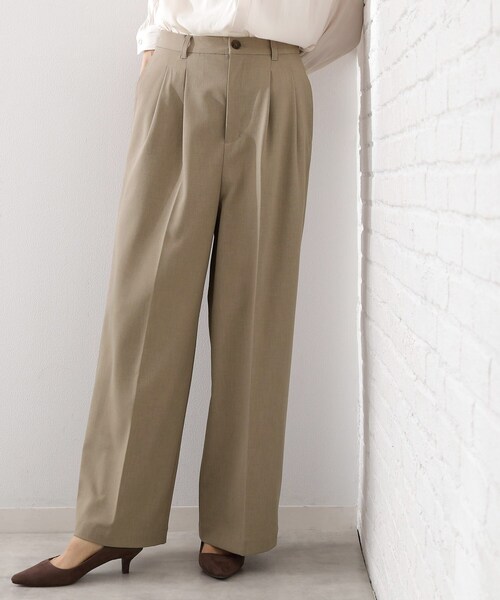 THE SHOP TK （ザ ショップ ティーケー ）の「【きれいめもカジュアルもお任せ】2タックワイドパンツ【セットアップ可】（その他パンツ・レディース・ブラック/ベージュ/ネイビー/チャコールグレー/ダークブラウン・10/11/12/13/14）」の4枚目の写真