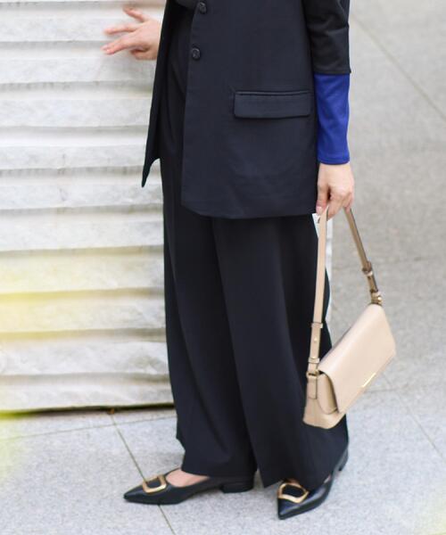 THE SHOP TK （ザ ショップ ティーケー ）の「【きれいめもカジュアルもお任せ】2タックワイドパンツ【セットアップ可】（その他パンツ・レディース・ブラック/ベージュ/ネイビー/チャコールグレー/ダークブラウン・10/11/12/13/14）」の10枚目の写真