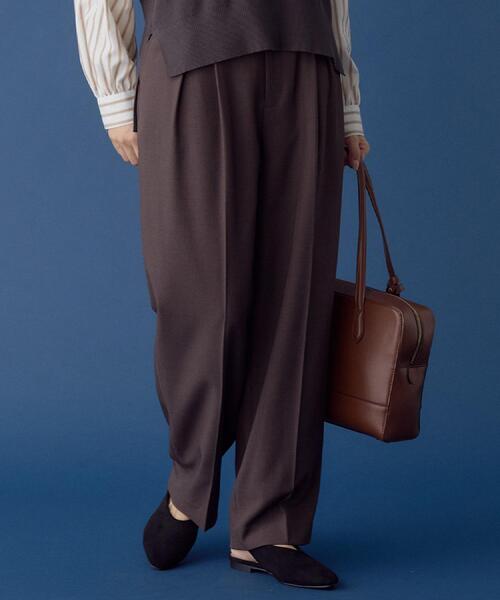 THE SHOP TK （ザ ショップ ティーケー ）の「【きれいめもカジュアルもお任せ】2タックワイドパンツ【セットアップ可】（その他パンツ・レディース・ブラック/ベージュ/ネイビー/チャコールグレー/ダークブラウン・10/11/12/13/14）」の13枚目の写真