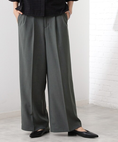 THE SHOP TK （ザ ショップ ティーケー ）の「【きれいめもカジュアルもお任せ】2タックワイドパンツ【セットアップ可】（その他パンツ・レディース・ブラック/ベージュ/ネイビー/チャコールグレー/ダークブラウン・10/11/12/13/14）」の14枚目の写真