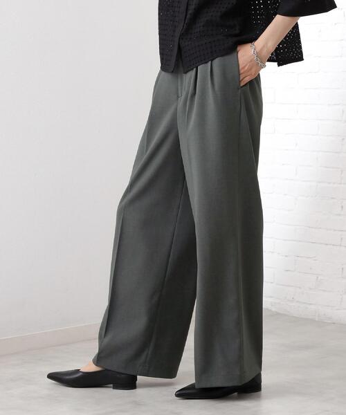 THE SHOP TK （ザ ショップ ティーケー ）の「【きれいめもカジュアルもお任せ】2タックワイドパンツ【セットアップ可】（その他パンツ・レディース・ブラック/ベージュ/ネイビー/チャコールグレー/ダークブラウン・10/11/12/13/14）」の15枚目の写真