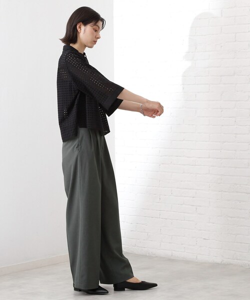 THE SHOP TK （ザ ショップ ティーケー ）の「【きれいめもカジュアルもお任せ】2タックワイドパンツ【セットアップ可】（その他パンツ・レディース・ブラック/ベージュ/ネイビー/チャコールグレー/ダークブラウン・10/11/12/13/14）」の17枚目の写真