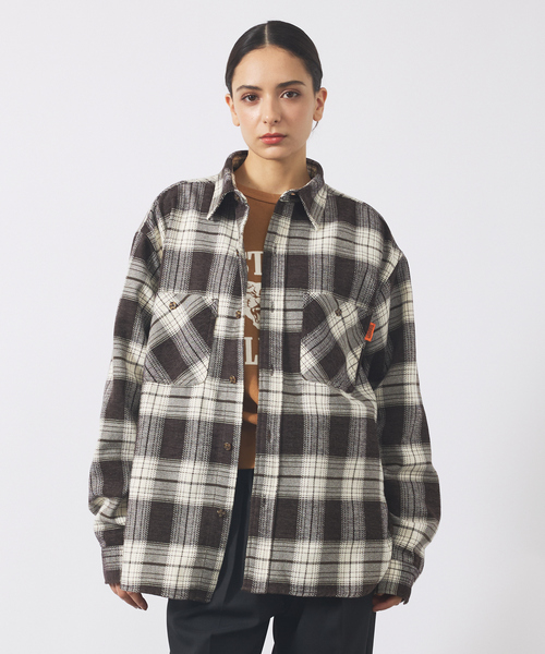 UNIVERSAL OVERALL(ユニバーサルオーバーオール)の「【UNIVERSAL OVERALL / ユニバーサル オーバーオール】 VINTAGE NELL WORKERS SHIRT/ビンテージネルシャツ/ワークシャツ/チェックシャツ(シャツ/ブラウス・メンズ・ブラウン系その他/グリーン系その他/ブルー系その他・M/L)」の2枚目の写真