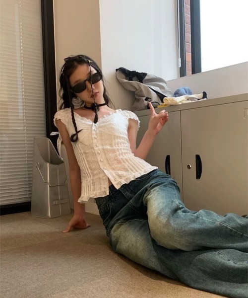 VIBGYOR(ヴィブジョー)の「【LAMPOON】レースブラウス(シャツ/ブラウス・レディース・ホワイト/グレー・MEDIUM/LARGE/SMALL)」の10枚目の写真