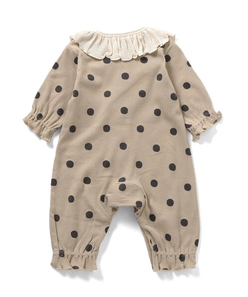 Ampersand(アンパサンド)の「【リンク】ラッフルカラーテレコカバーオール(ロンパース・キッズ・ドット/チェック・80/70/60)」の3枚目の写真