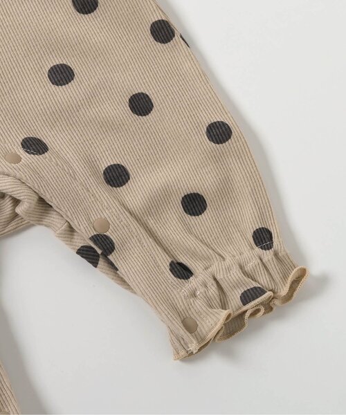 Ampersand(アンパサンド)の「【リンク】ラッフルカラーテレコカバーオール(ロンパース・キッズ・ドット/チェック・80/70/60)」の7枚目の写真