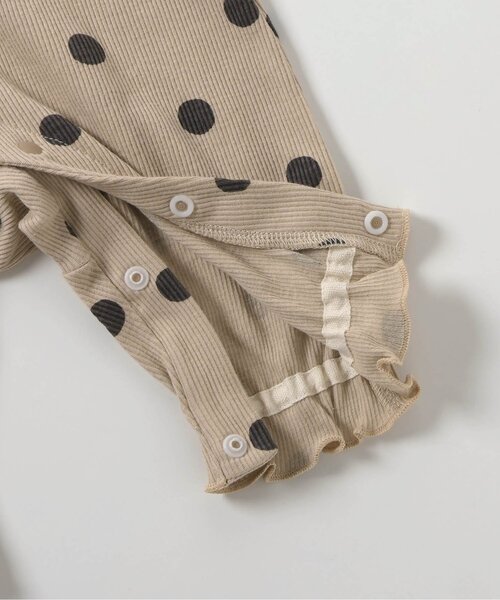 Ampersand(アンパサンド)の「【リンク】ラッフルカラーテレコカバーオール(ロンパース・キッズ・ドット/チェック・80/70/60)」の8枚目の写真