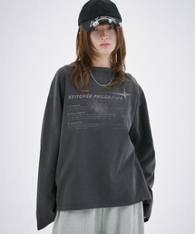 MSG（エムエスジー）の「ヘビーウエイトマルチプリントグラフィックピグメントロングTシャツ（Tシャツ/カットソー）」