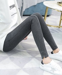 shoppinggo(ショッピングゴー)のレギンスパンツ スキニーパンツ スリット レギパン ストレッチ 美脚効果 ウエストゴム(レギンス/スパッツ)