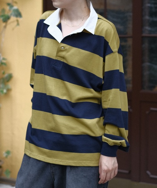 セール】Nylon-Collar Rugby Shirt（その他トップス）｜BROKEN BASE