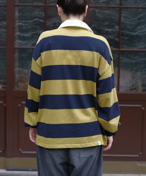 BROKEN BASE(ブロークンベース)の「Nylon-Collar Rugby Shirt(その他トップス・メンズ・ネイビー系/ブラウン系・MEDIUM/LARGE)」の22枚目の写真