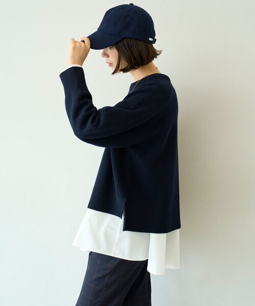 UNFILO(アンフィーロ)の「ペプラムコンビ ロンT(Tシャツ/カットソー・レディース・ホワイト系/ブラック系・XX-LARGE/X-LARGE)」の4枚目の写真