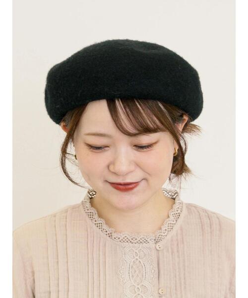 Samansa Mos2（サマンサ モスモス）の「【消臭効果】バスクベレー帽（ハット・レディース・ベージュ/ブラック/チャコールグレー・F）」の2枚目の写真