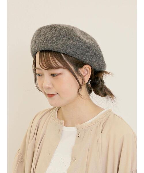 Samansa Mos2（サマンサ モスモス）の「【消臭効果】バスクベレー帽（ハット・レディース・ベージュ/ブラック/チャコールグレー・F）」の8枚目の写真