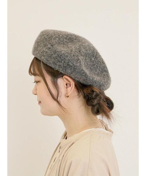 Samansa Mos2（サマンサ モスモス）の「【消臭効果】バスクベレー帽（ハット・レディース・ベージュ/ブラック/チャコールグレー・F）」の6枚目の写真