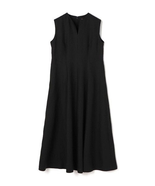 トゥモローランド ノースリーブ ワンピース 黒/ベージュ TOMORROWLAND