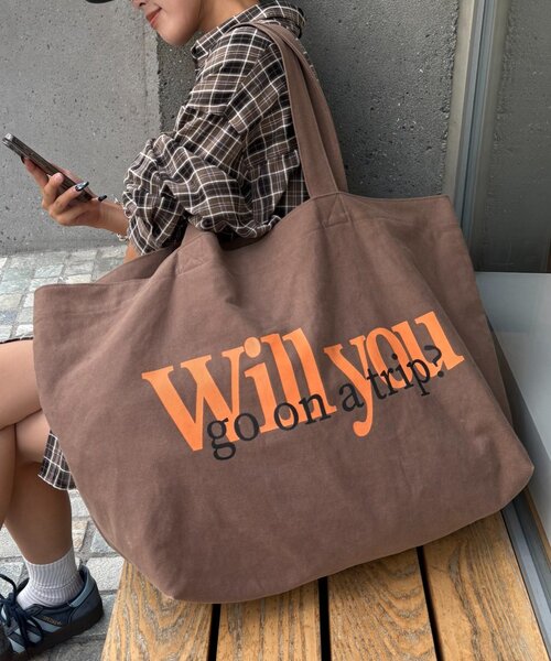 CIAOPANIC TYPY（チャオパニックティピー）の「【UNISEX】BIGトートカラーバッグ（トートバッグ・レディース・イエロー/パープル/ネイビー/レッド/ピンク/ブラウン・ONE SIZE）」の13枚目の写真