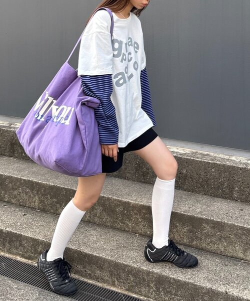 CIAOPANIC TYPY（チャオパニックティピー）の「【UNISEX】BIGトートカラーバッグ（トートバッグ・レディース・イエロー/パープル/ネイビー/レッド/ピンク/ブラウン・ONE SIZE）」の9枚目の写真