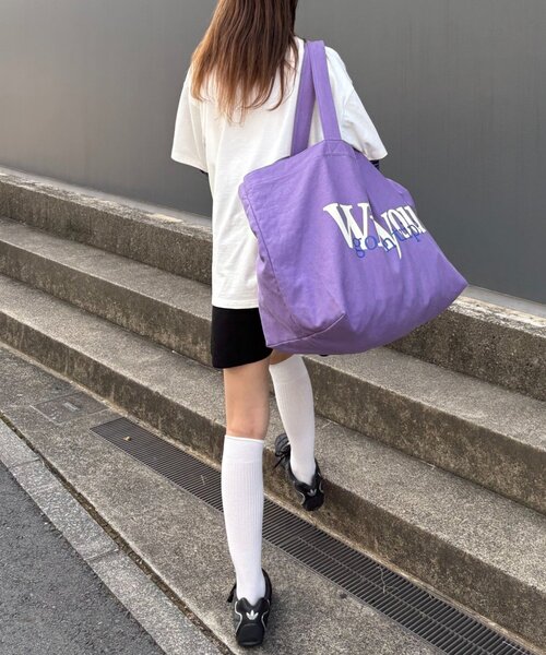 CIAOPANIC TYPY（チャオパニックティピー）の「【UNISEX】BIGトートカラーバッグ（トートバッグ・レディース・イエロー/パープル/ネイビー/レッド/ピンク/ブラウン・ONE SIZE）」の16枚目の写真