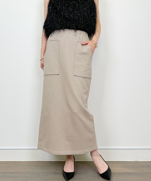 Aima+saie（アイマサイエ）の「【セットアップ可能】ラメ入りIラインスカート（スカート・レディース・ブラック/モカ・M）」の13枚目の写真