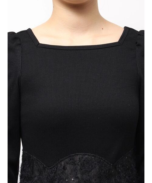 CALNAMUR(カルナムール)の「スリーブギャザードッキングワンピース(ワンピース・レディース・アイボリー/ブラック・SMALL/MEDIUM)」の6枚目の写真