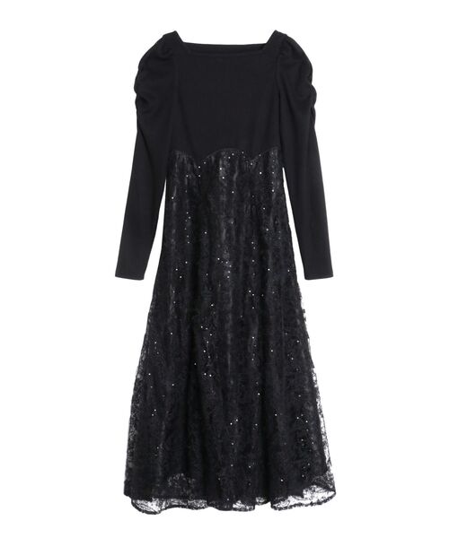 CALNAMUR(カルナムール)の「スリーブギャザードッキングワンピース(ワンピース・レディース・アイボリー/ブラック・SMALL/MEDIUM)」の2枚目の写真