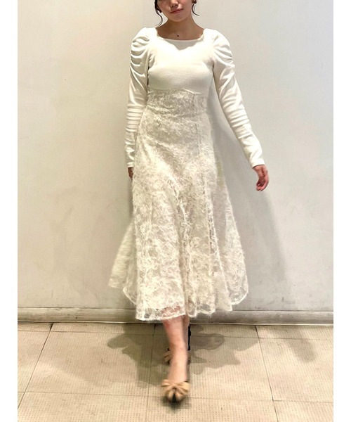 CALNAMUR(カルナムール)の「スリーブギャザードッキングワンピース(ワンピース・レディース・アイボリー/ブラック・SMALL/MEDIUM)」の18枚目の写真