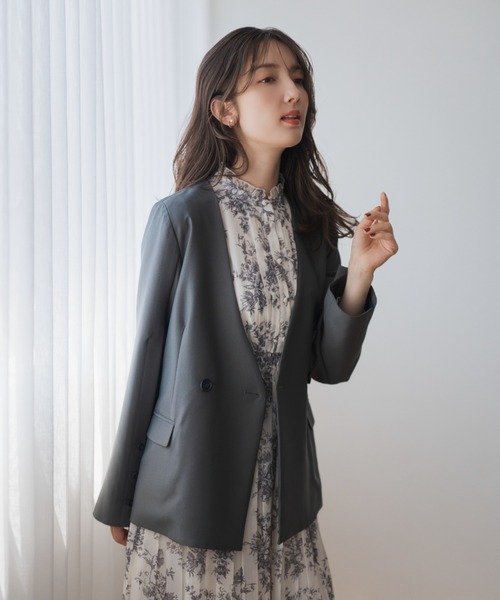 ミドルレングススリットスリーブジャケット アニュアンス anuans ミドルレングススリットスリーブジャケット