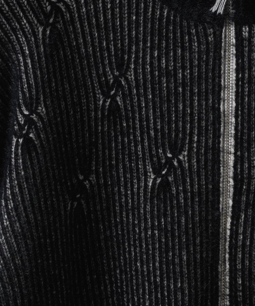 casper john フェザードライバーズニット ブラック　S CASPER JOHN | Feather drivers knit/フェザードライバーズニット