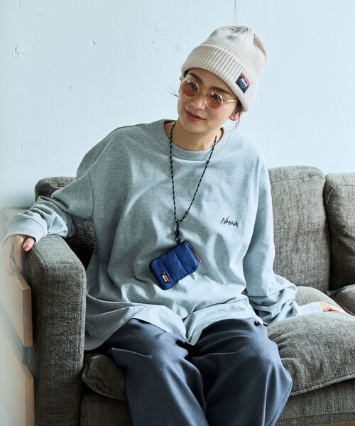 別注　エコハイブリッド ルーズフィット ロングスリーブ 刺繍Tシャツ セール】NANGA × FREAK'S STORE/ナンガ × フリークスストア 別注 刺繍