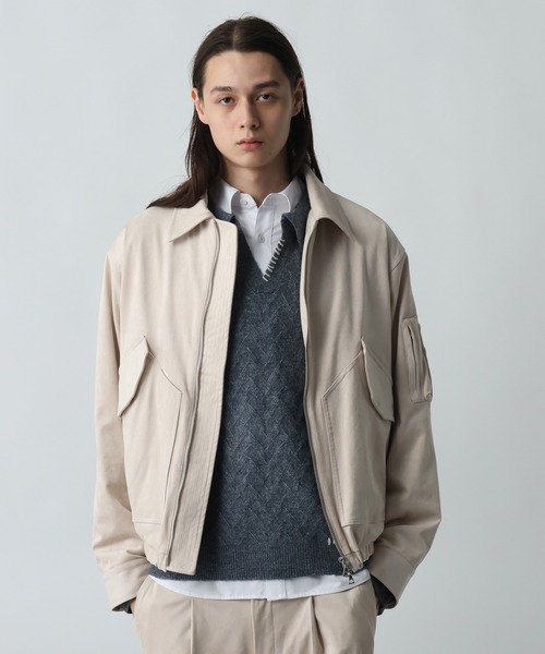 HARE（ハレ）の「【SET UP対応】LUXEレザーブルゾン(HARE)（ブルゾン・メンズ・グレー系その他/ブラック/ブラウン系その他2/ブラウン系その他/ベージュ/ライトブルー・SMALL/MEDIUM）」の6枚目の写真