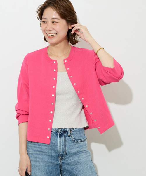 JOURNAL STANDARD relume(ジャーナルスタンダード レリューム)の「ウォッシャブルダブルフェイスクルーネックカーディガン(カーディガン/ボレロ・レディース・ネイビー/ブラック/ピンク系その他・FREE)」の22枚目の写真