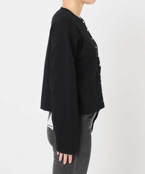 セール】ウォッシャブルダブルフェイスクルーネックカーディガン