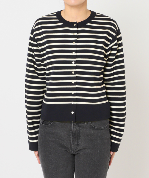 セール】ウォッシャブルダブルフェイスクルーネックカーディガン