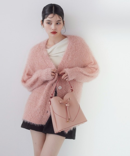 ポップコーンヤーンラメフェザーニットカーディガン/WEB限定FS