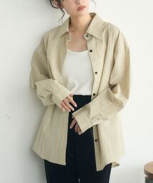 ストライプウエストリボンシャツ