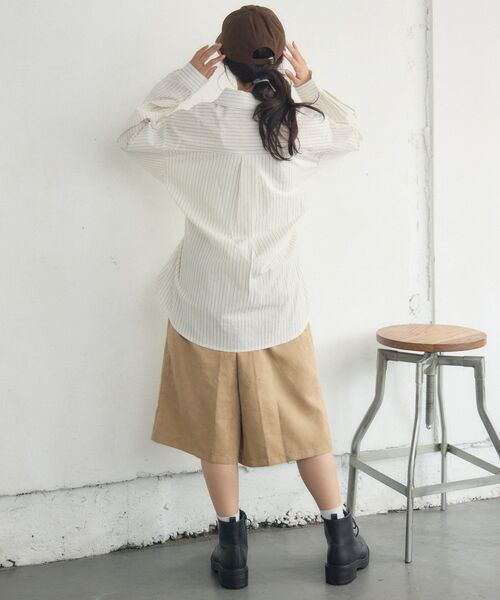 RETRO GIRL(レトロガール)の「ストライプウエストリボンシャツ(シャツ/ブラウス・レディース・ホワイト/ダークグレー/ナチュラル・FREE)」の17枚目の写真
