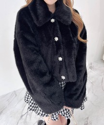 INGNI | ビジューボタンステンカラーエコファーブルゾン(ブルゾン)