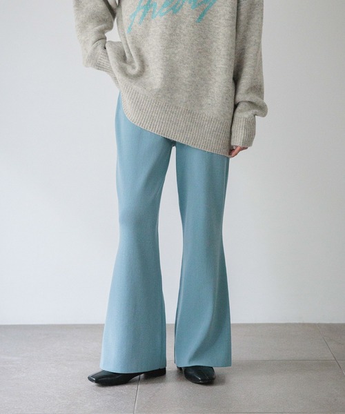 LOWRYS FARM(ローリーズファーム)の「ニットフレアパンツ 580831(その他パンツ・レディース・アイボリー/ブラック/ブラウン/ブルー・FREE)」の4枚目の写真